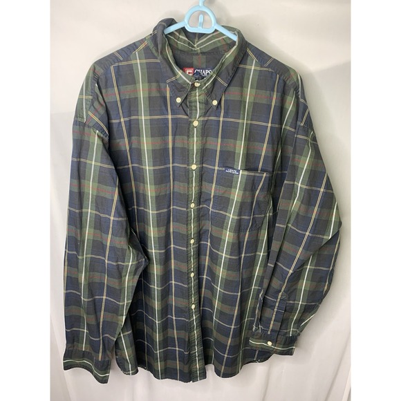 Mens‎ XXL Chaps Ralph Lauren Green Plaid Button Down Long Sleeve Shirt - Picture 1 of 8